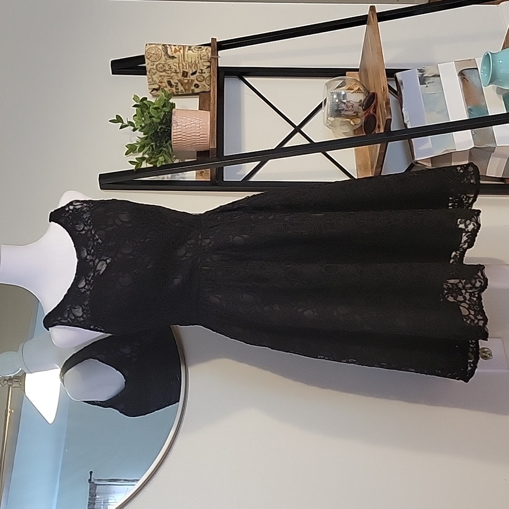 Beautiful Black Lacy A-Line Dress